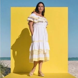 Lisa Marie Fernandez for Target Ric Rac Midi Off the Shoulder Dress